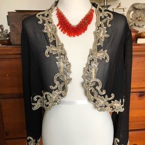 JKARA Sheer See Through Beading Bolera size 10